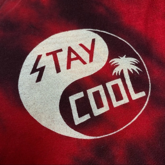 🖤5/$20 Black & Red Tie Dye Stay Cool Graphic Tee - Picture 5 of 6